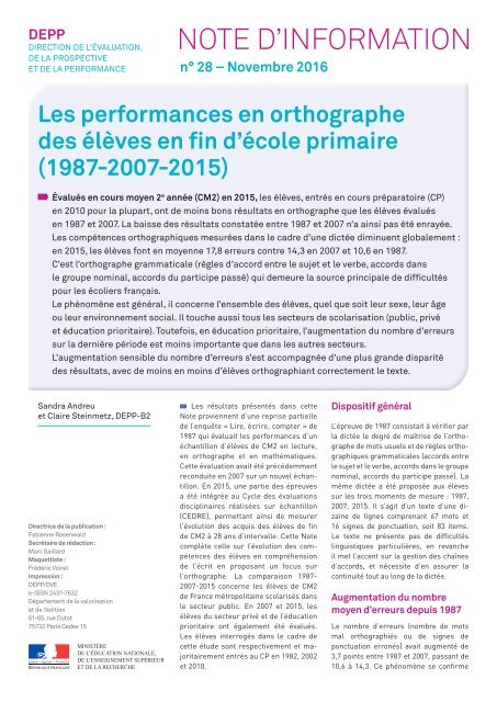 NOTE D’INFORMATION