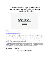 Demio Review and $30000 Bonus - Demio 80% DISCOUNT