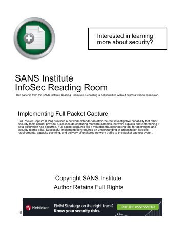 SANS Institute InfoSec Reading Room