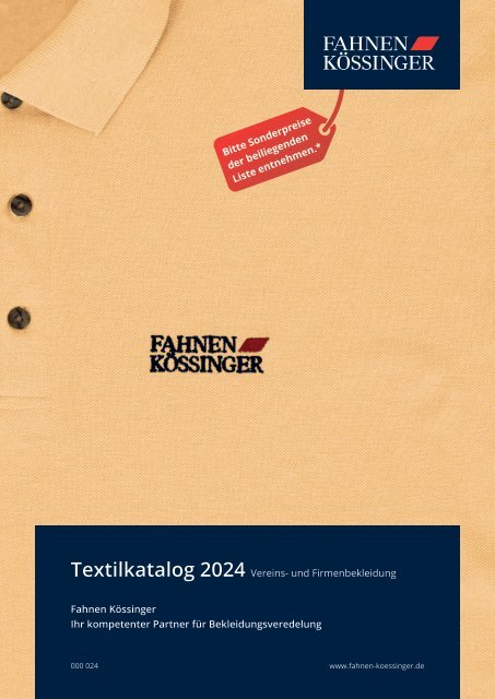 Textilkatalog Fahnen Kössinger,
