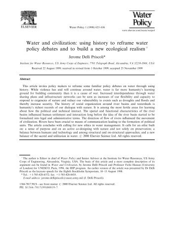 Water and Civilization using History