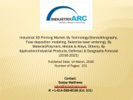 Industrial 3D Printing Market: high investment for developing 3D printer designs through 2021