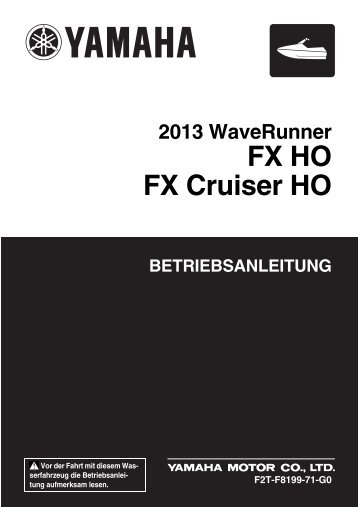 Yamaha FX HO Cruiser - 2013 - Manuale d'Istruzioni Deutsch