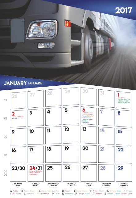 Calendarul transportatorilor 2017 Brand Office