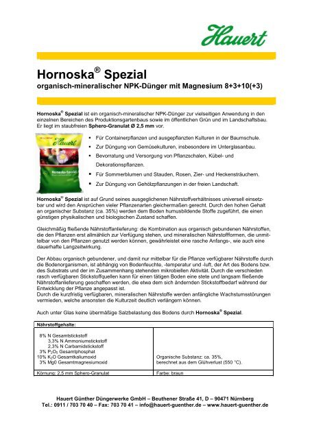 Hornoska  Spezial - Hauert Gnther