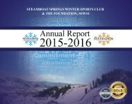 Steamboat Springs Winter Sports Club 2015-2016 Annual Report