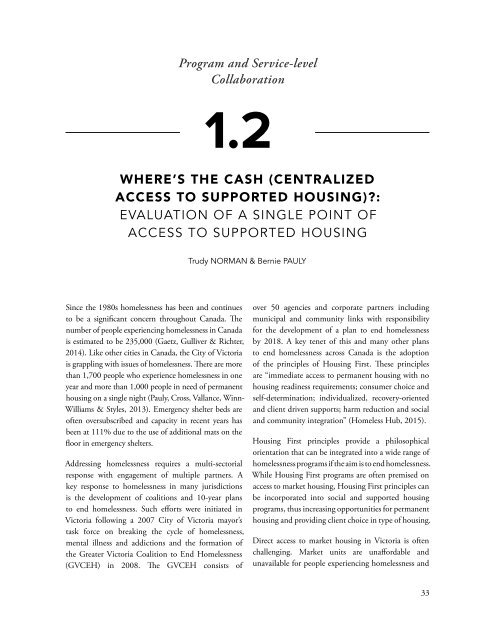 EXPLORING EFFECTIVE SYSTEMS RESPONSES TO HOMELESSNESS