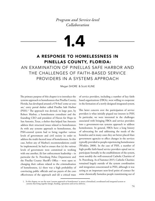 EXPLORING EFFECTIVE SYSTEMS RESPONSES TO HOMELESSNESS