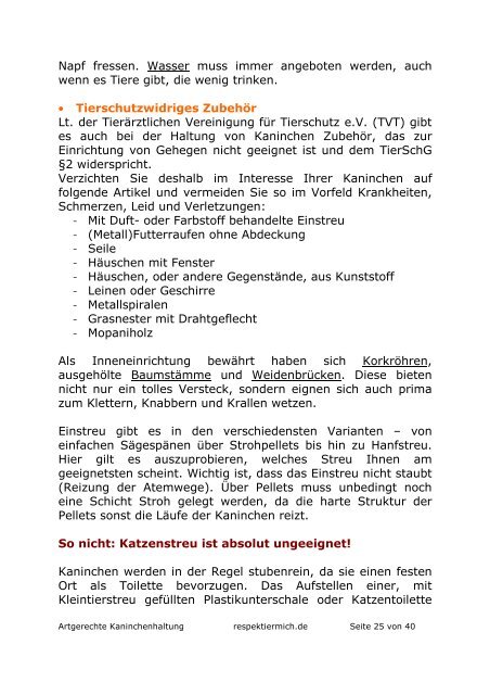 Artgerechte Kaninchenhaltung - RespekTierMich.de