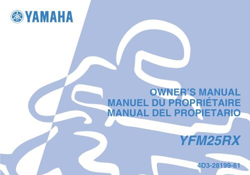 Yamaha YFM250R - 2008 - Manuale d'Istruzioni English