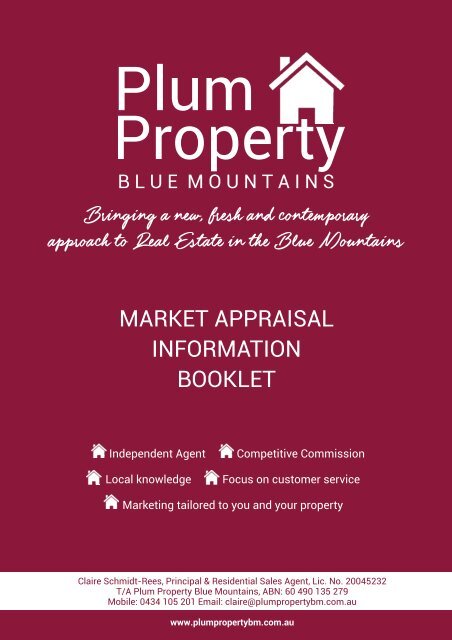 Plum Property Blue Mountains Pre Appraisal Information Kit