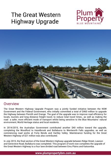 Plum Property Great Western Highway Property Price Report