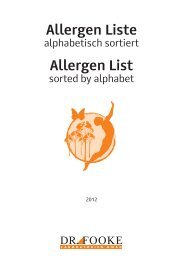 Allergen Liste Allergen List - DR. FOOKE Laboratorien GmbH
