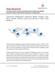 Commercial Refrigeration Equipment Market Research Report - Global Industry Analysis and Forecast to 2024 | Hexa Research