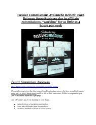 Passive Income Avalanche Detail Review and Passive Income Avalanche $22,700 Bonus