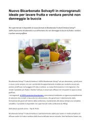 Nuovo Bicarbonato Solvay® in microgranuli ideale per lavare frutta e verdura perché non danneggia la buccia