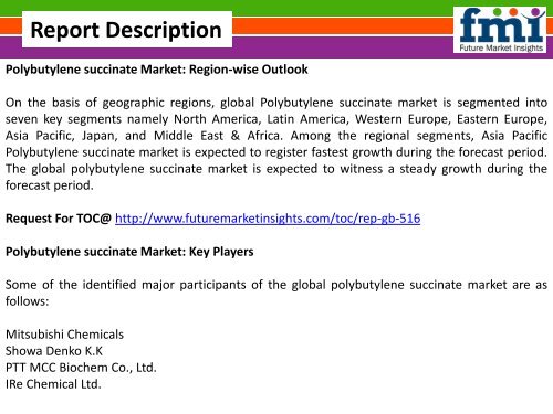 Polybutylene Succinate Market Segments, Opportunity, Growth and Forecast By End-use Industry 2015-2025