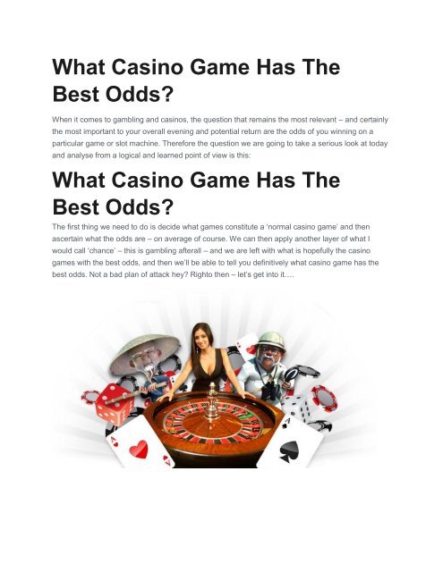 What gambling has the best odds