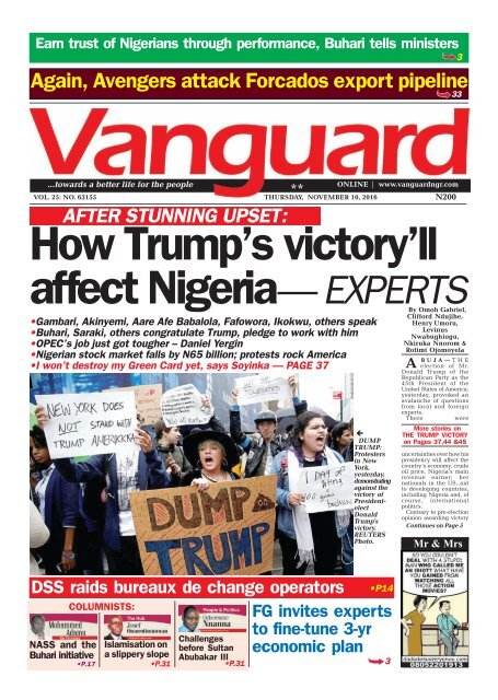 How Trump's victory'll affect Nigeria— EXPERTS