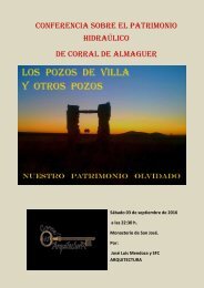 CONFERENCIA SOBRE EL PATRIMONIO HIDRAÚLICO DE CORRAL DE ALMAGUER