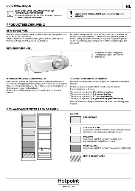 KitchenAid T 16 A1 D/HA.1 - Fridge/freezer combination - T 16 A1 D/HA.1 - Fridge/freezer combination NL (F095680) Setup and user guide