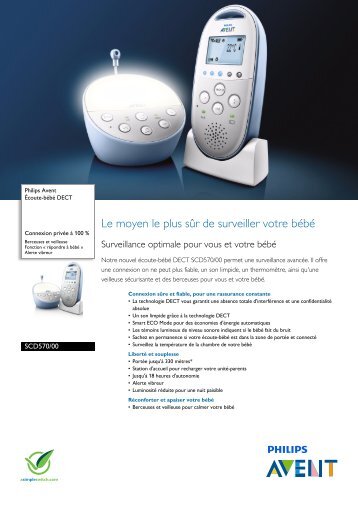 Philips Avent Ãcoute-bÃ©bÃ© DECT - Fiche Produit - FRA