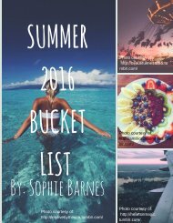 Summer 2016 Bucket List