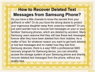How to Recover Deleted Text Messages from Samsung Cell Phone