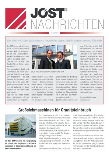 Neue Ausgabe der JÖST Nachrichten - JÖST GmbH + Co.KG