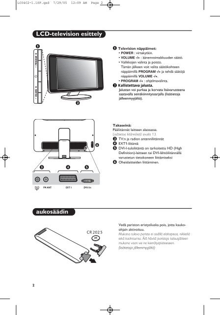 Philips T&eacute;l&eacute;viseur - Mode d&rsquo;emploi - FIN