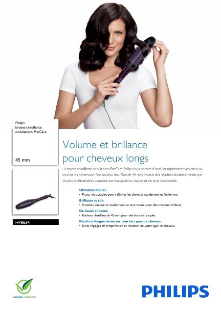 Philips Brosse chauffante Philips HP8634/00 - fiche produit