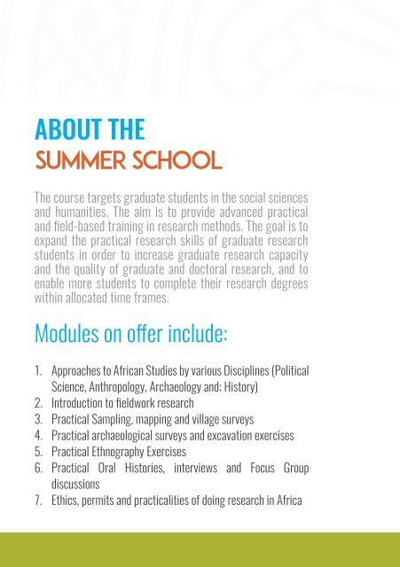 The BIEA Summer School brochure