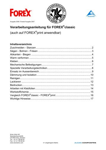 Verarbeitungsanleitung für FOREX classic (auch auf ... - Forex Platten