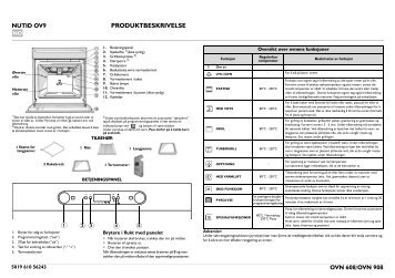 KitchenAid OVN 608 S - Oven - OVN 608 S - Oven NO (857923301000) Scheda programmi