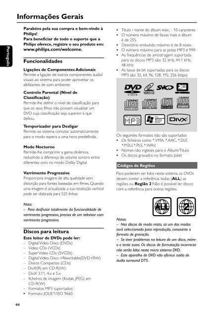 Philips Microcha&icirc;ne DVD - Mode d&rsquo;emploi - POR