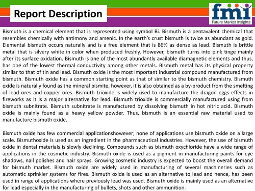 Bismuth description