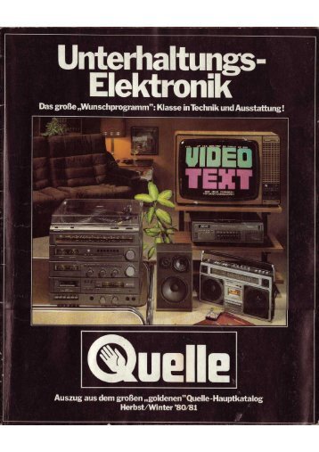 Quelle Katalog Technik von 1980