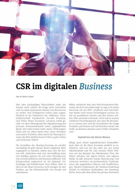 UmweltDialog Nr 6: CSR im digitalen Zeitalter