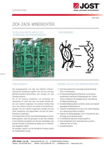 Zick-Zack-Windsichter. - JÖST GmbH + Co.KG