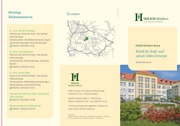Klinik für Kopf- und spinale Mikrochirurgie - HELIOS Kliniken GmbH
