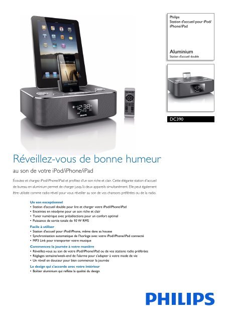 Philips Station d'accueil pour iPod/iPhone/iPad - Fiche Produit - FRA