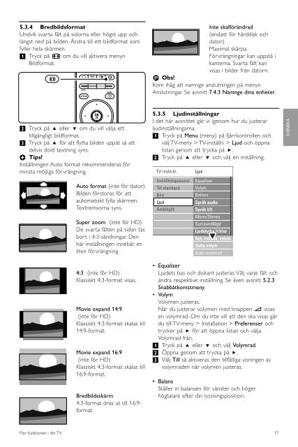 Philips Cineos T&eacute;l&eacute;viseur LCD professionnel - Mode d&rsquo;emploi - SWE