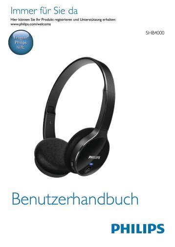 Philips Casque stÃ©rÃ©o avec micro Bluetooth - Mode dâemploi - DEU