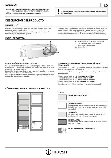 KitchenAid T 16 A1 D S/I - Fridge/freezer combination - T 16 A1 D S/I - Fridge/freezer combination ES (F093232) Setup and user guide