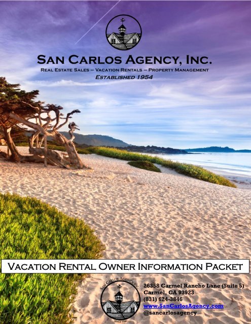 New Vacation Rental owner Packet