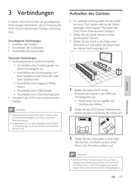 Philips Home Cin&eacute;ma - Mode d&rsquo;emploi - DEU