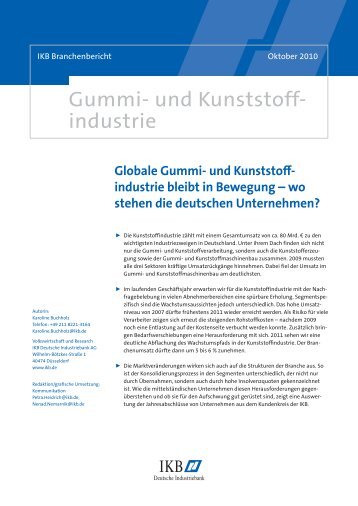Gummi- und Kunststoff- industrie - IKB