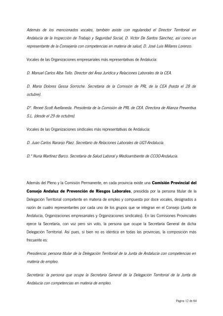 CONSEJO ANDALUZ DE PREVENCION DE RIESGOS LABORALES