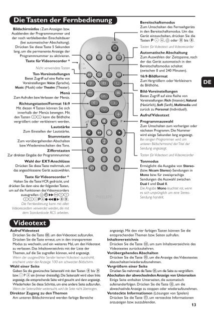 Philips t&eacute;l&eacute;viseur st&eacute;r&eacute;o - Mode d&rsquo;emploi - NLD