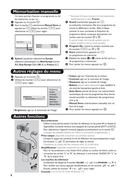 Philips t&eacute;l&eacute;viseur st&eacute;r&eacute;o - Mode d&rsquo;emploi - SLV